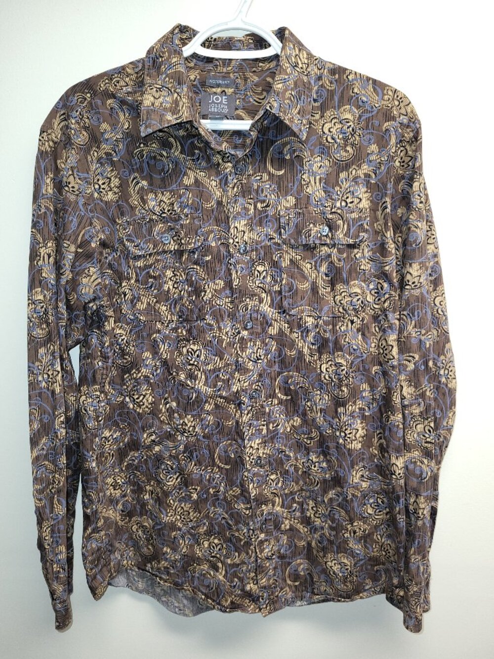 Joe by Joseph Abboud Modern Fit Paisley Shirt Men's Medium 100% Cotton Button Up